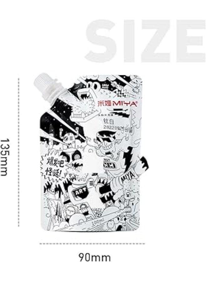 HIMI Gouache Refill Paints, 100ml, 6 US fl oz, Non Toxic Paint for Canvas and Paper, Art Supplies for Professionals, Students, and Kids(White) - Image 2